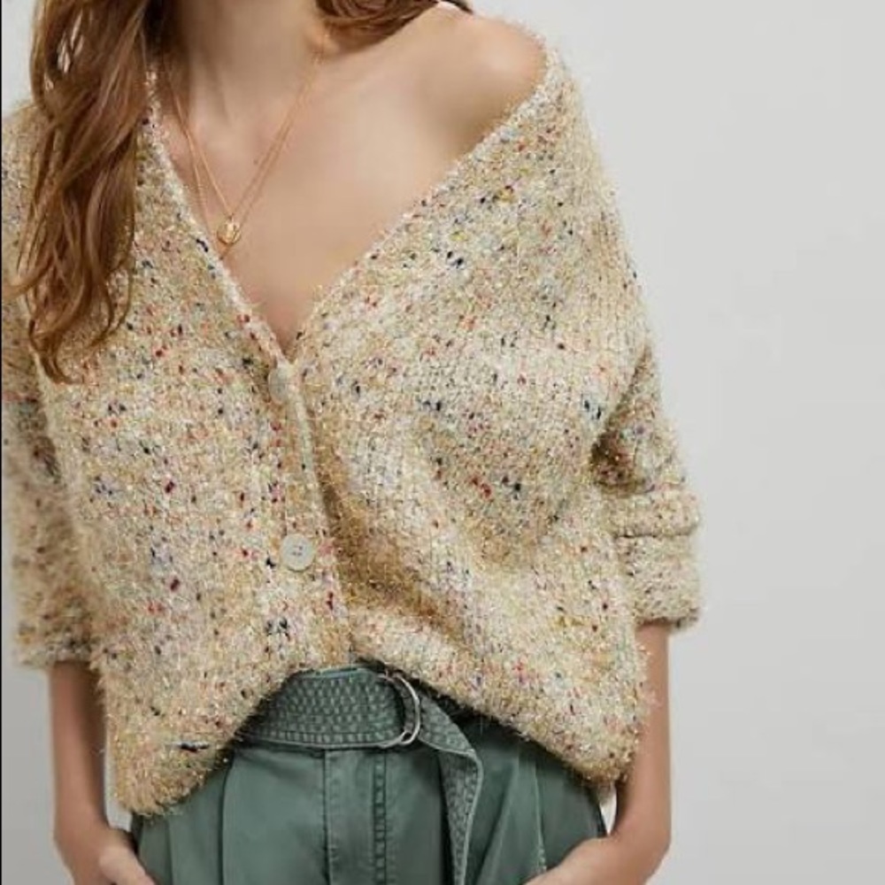 Anthropologie Maeve Twinkle Cropped Cardigan 2x